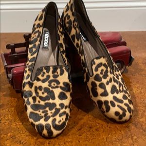 Ecco Leopard Print Flats Calf Hair Flats